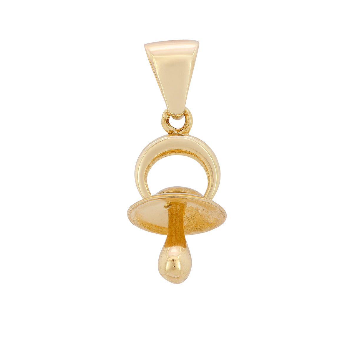 14k Yellow Gold pacifier pendant by Fine Gold Jewelry