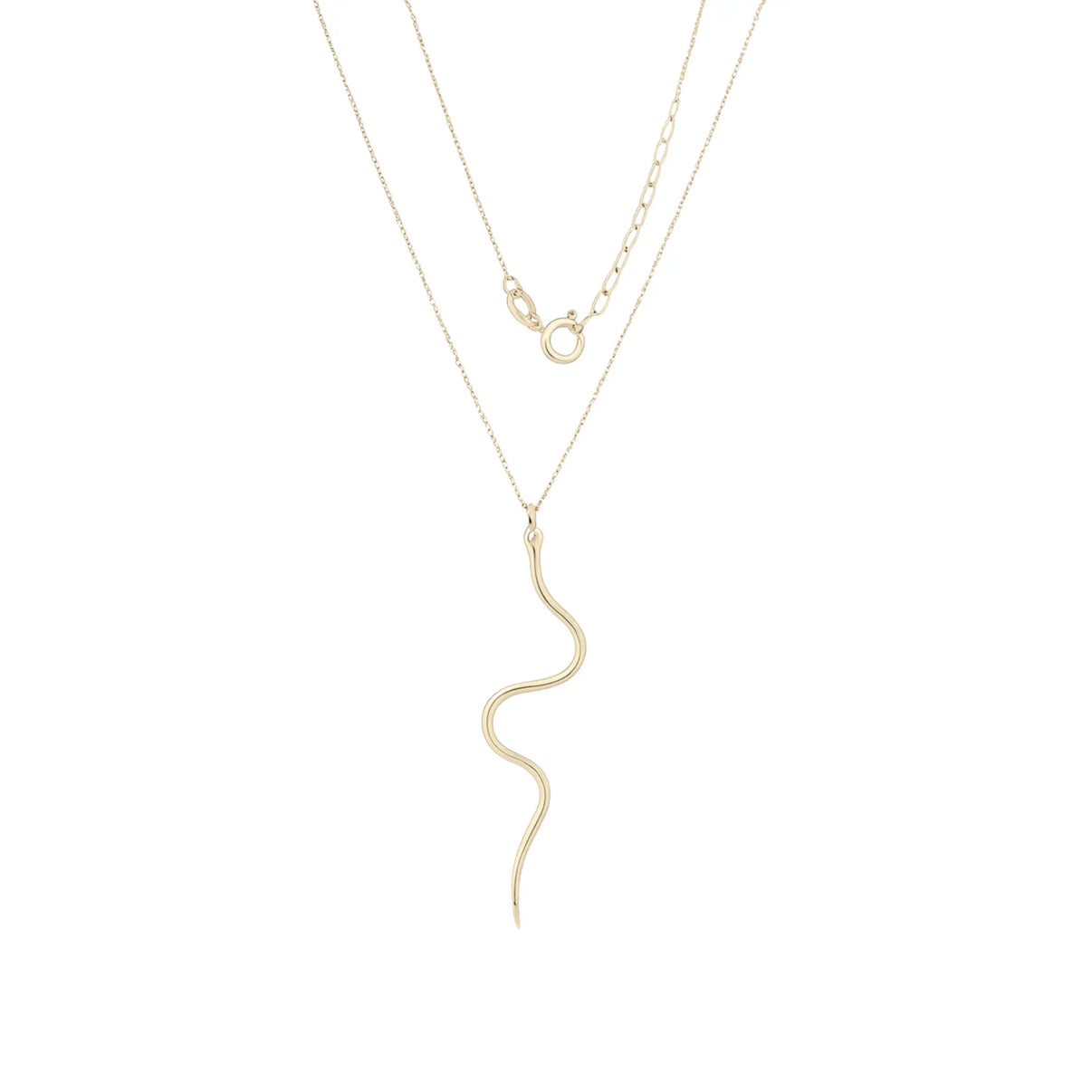 14k Yellow Gold Snake Chain Necklace by Fine Gold Jewelry