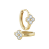 14k Gold Cluster Huggie Hoop Earrings by Fine Gold Jewelry
