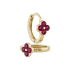 14k Gold Cluster Huggie Hoop Earrings by Fine Gold Jewelry