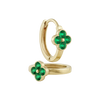 14k Gold Cluster Huggie Hoop Earrings by Fine Gold Jewelry