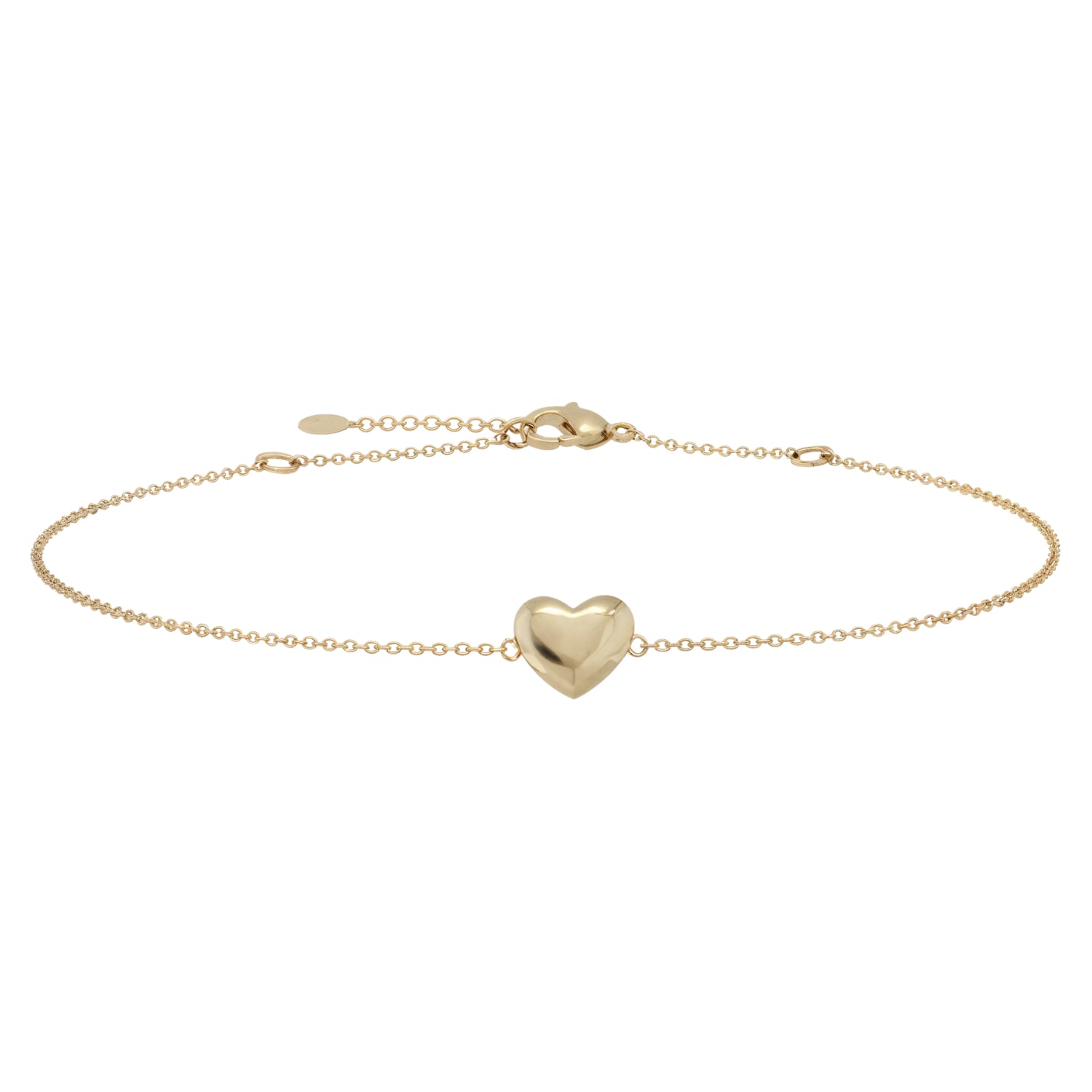 14k Gold Puffy Heart Bracelet | Fine Gold Jewelry