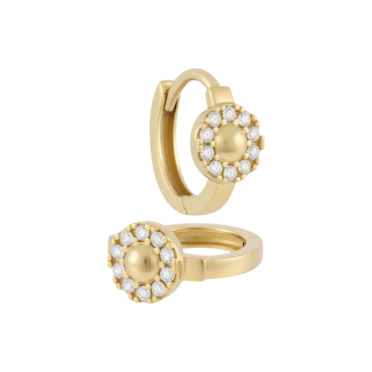 14k Gold Huggie Hoop Earrings by Fine Gold Jewelry