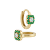 14k Gold Cluster Huggie Hoop Earrings by Fine Gold Jewelry