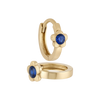 14k Gold Solitaire Huggie Hoop Earrings by Fine Gold Jewelry