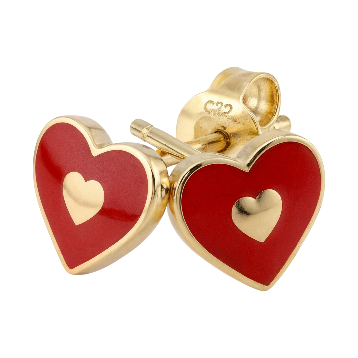 14k Solid Gold Heart Stud Earring for Kids and Babies by Fine Gold Jewelry