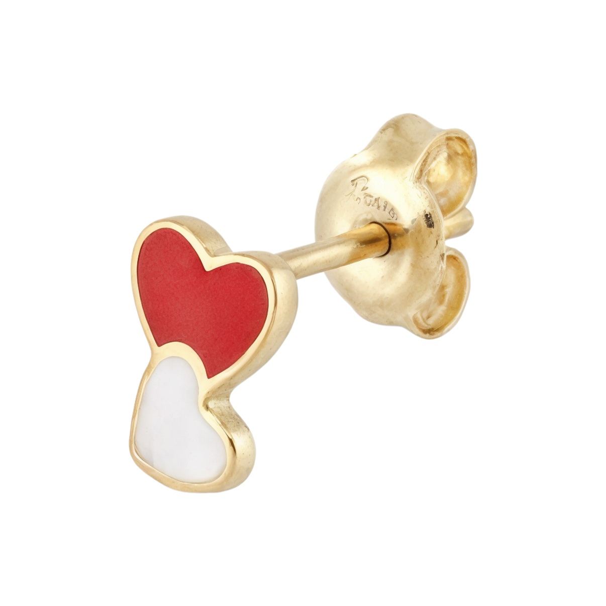 14k Solid Gold Heart Stud Earring for Kids and Babies by Fine Gold Jewelry