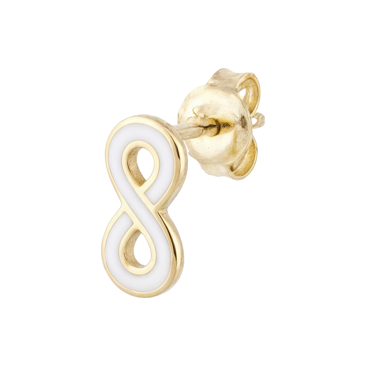 14k Solid Gold Infinity Stud Earring for Kids and Babies by Fine Gold Jewelry