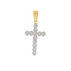 14k Yellow Gold Religious Cross Pendant with Zircon by Fine Gold Jewelry