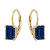 14k Gold and White Gold Leverback Earrings with Emerald-Cut Gemstones by Fine Gold Jewelry