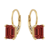 14k Gold and White Gold Leverback Earrings with Emerald-Cut Gemstones by Fine Gold Jewelry