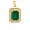 14k Gold Emerald-Cut Halo Pendant Collection | Fine Gold Jewelry