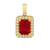 14k Gold Emerald-Cut Halo Pendant Collection | Fine Gold Jewelry
