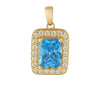 14k Gold Emerald-Cut Halo Pendant Collection | Fine Gold Jewelry
