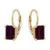 14k Gold and White Gold Leverback Earrings with Emerald-Cut Gemstones by Fine Gold Jewelry