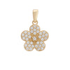 14k Yellow or White Gold Flower Pendant with Zircon by Fine Gold Jewelry