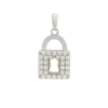 14k Yellow or White Gold Padlock Pendant with Zircon by Fine Gold Jewelry