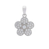 14k Yellow or White Gold Flower Pendant with Zircon by Fine Gold Jewelry