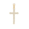 14k Yellow Gold Religious Cross Pendant with Zircon by Fine Gold Jewelry