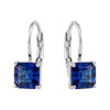 14k Gold and White Gold Leverback Earrings with Cushion-Cut Solitaire Zircon Stones by Fine Gold Jewelry