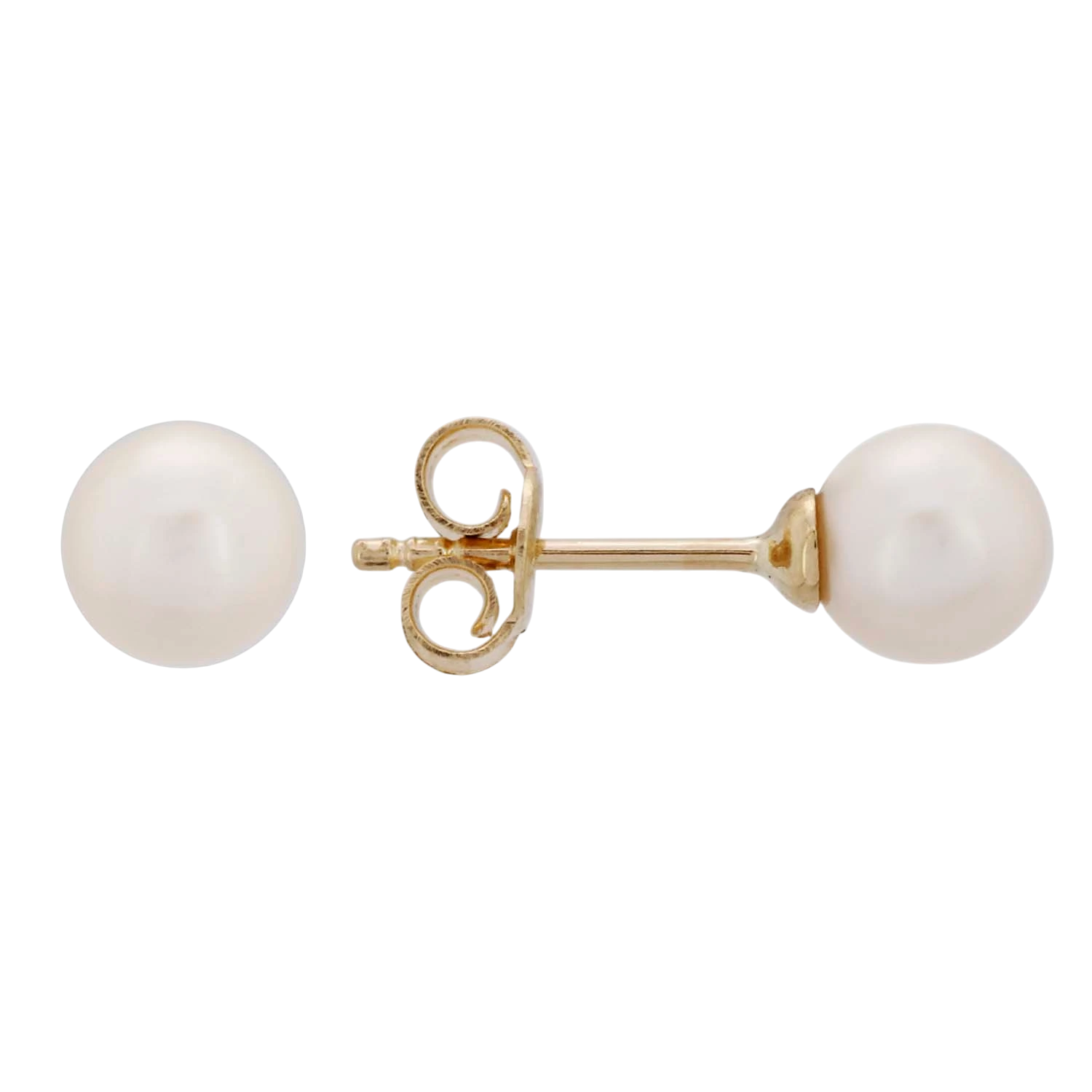 14k Gold Natural Pearl Stud Earrings | Classic Timeless Jewelry by Fine Gold Jewelry